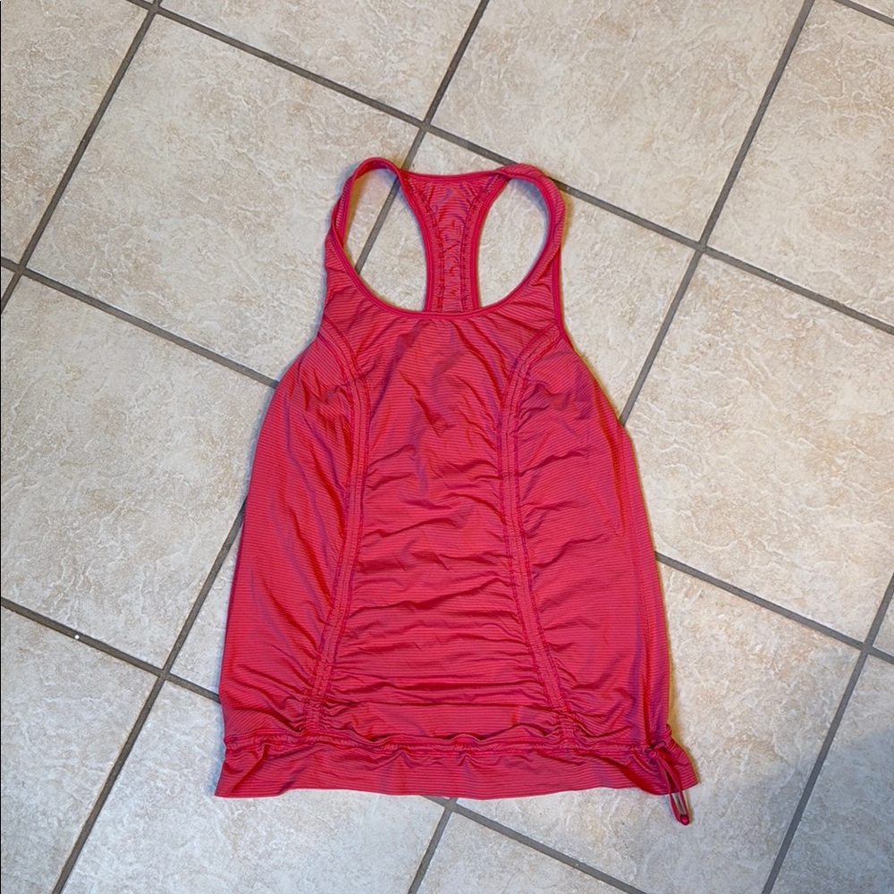 Lululemon Athletica salmon color Ruched Tank Top